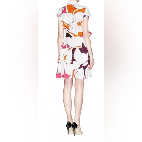 Diane von Furstenberg "Scarlet" floral print cotton shirtdress in a multi-color. - Picture 5 of 16